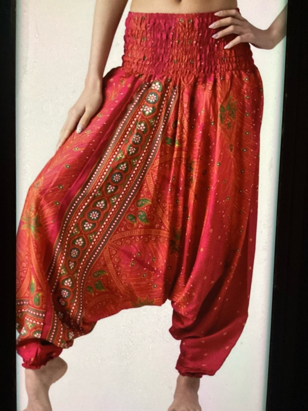 Bangkok Fuchsia Smocked Halter BoHo  Pants or Jumpsuit S/M